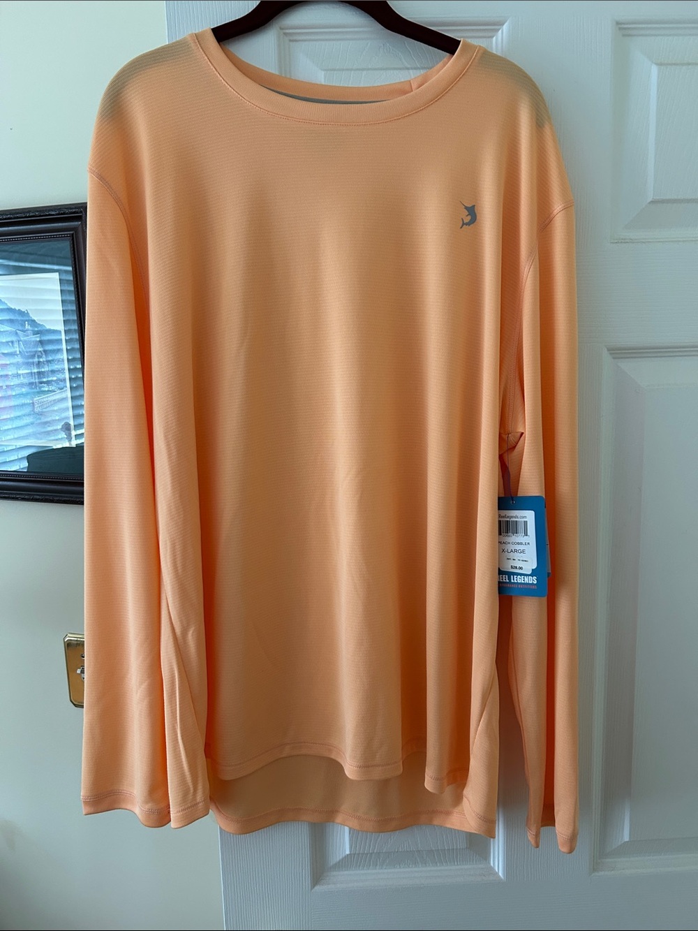 Reel Legends Peach Crewneck Performance Sweater